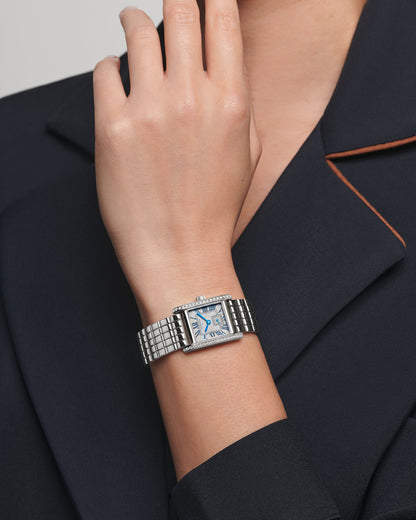 Longines Mini Dolcevita 21.50 X 29.00 mm Silver "flinqué" Stainless steel L52000716 L5.200.0.71.6 back view