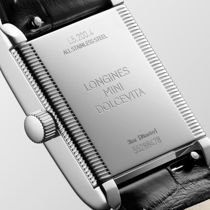 Longines Mini Dolcevita 21.50 X 29.00 mm Opaline Ivory Stainless steel L52004752 L5.200.4.75.2 front and side view