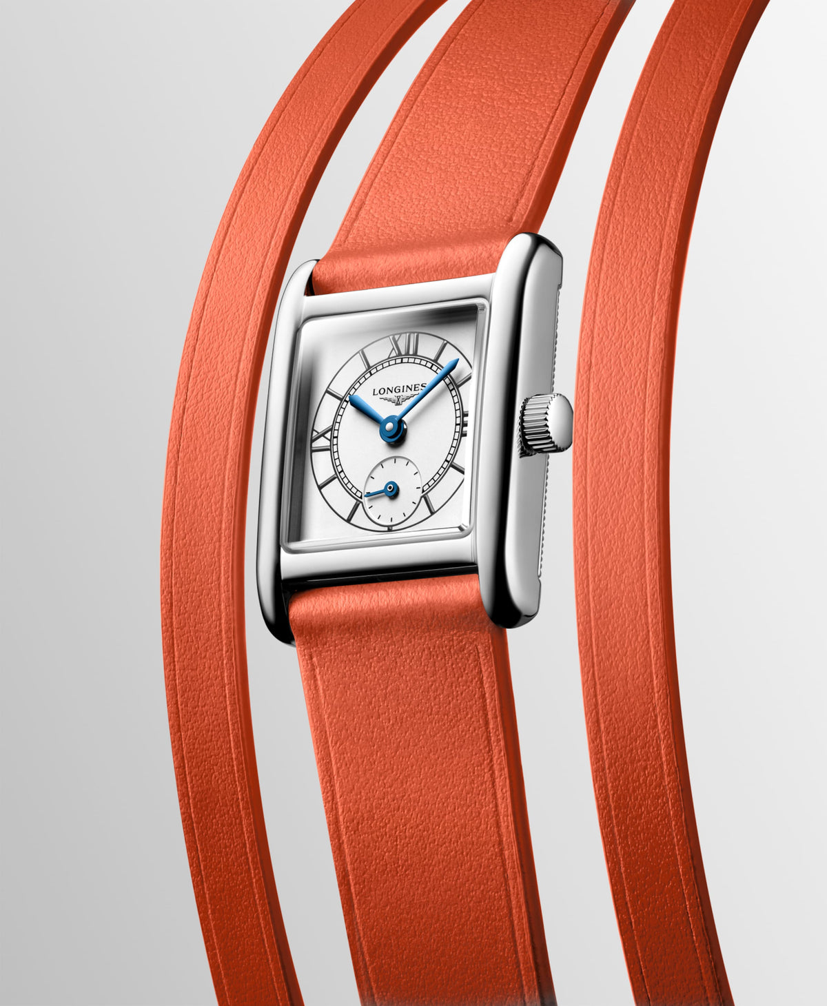 Longines Mini Dolcevita 21.50 X 29.00 mm Opaline Ivory Stainless steel L52004758 L5.200.4.75.8 front and side view