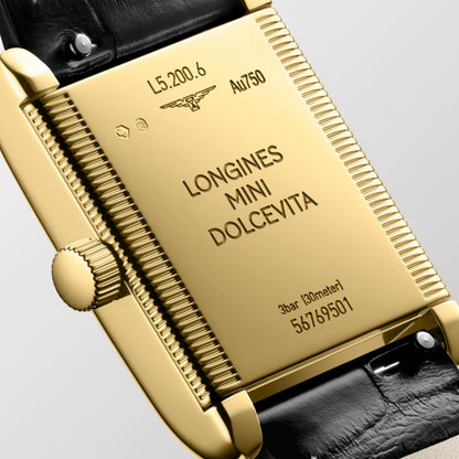 Longines Mini Dolcevita 21.50 X 29.00 mm Silver "flinqué" 18 karat yellow gold L52006710 L5.200.6.71.0 back view