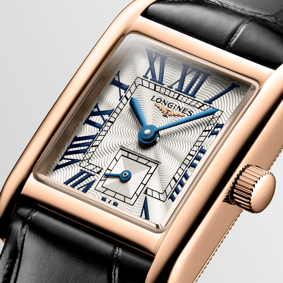Longines Mini Dolcevita 21.50 X 29.00 mm Silver "flinqué" Rose gold 18 carats L52008710 L5.200.8.71.0 detailed view