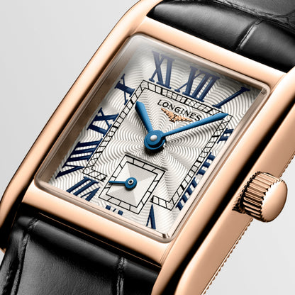 Longines Mini Dolcevita 21.50 X 29.00 mm Silver "flinqué" Rose gold 18 carats L52008710 L5.200.8.71.0 detailed view