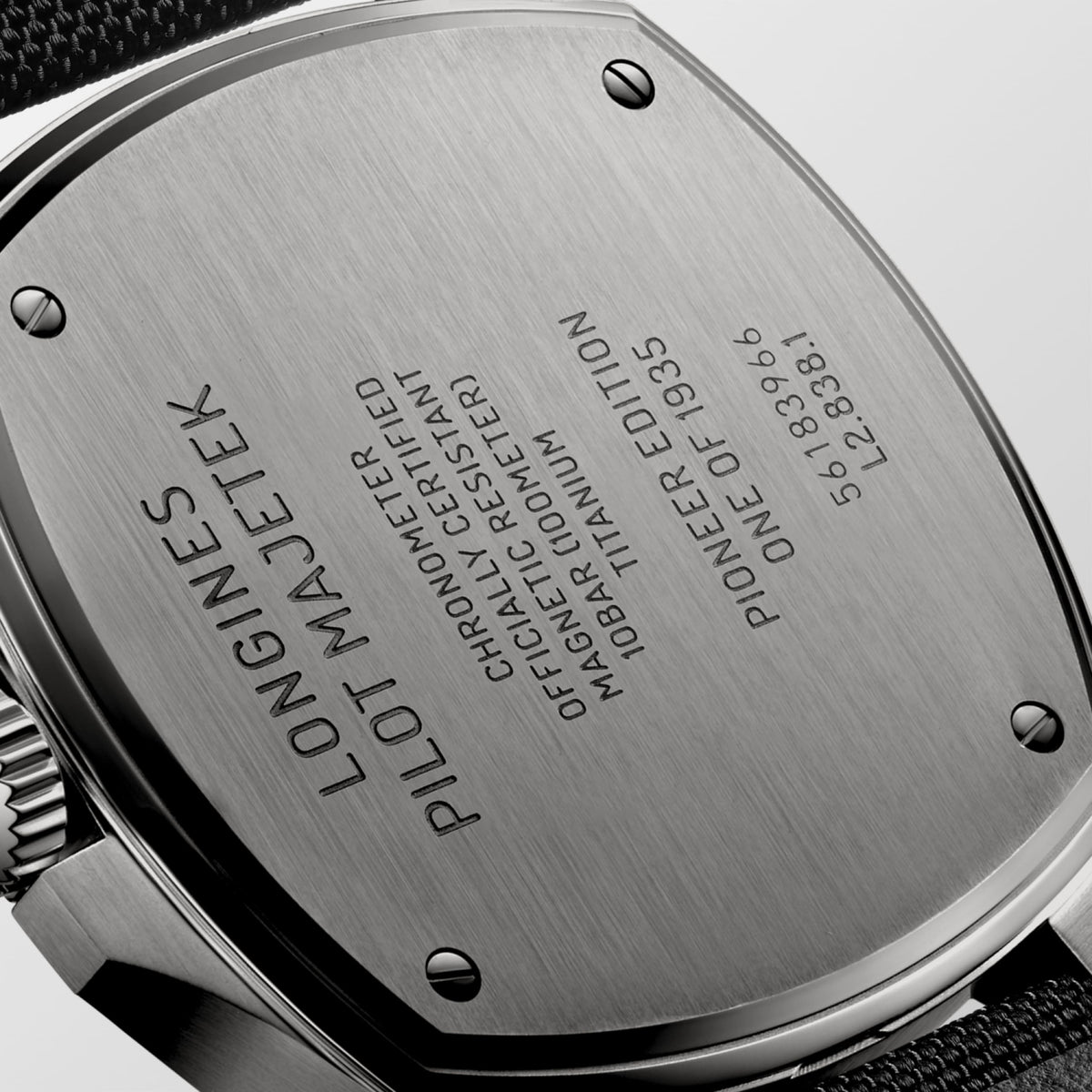 Longines Pilot Majetek Pioneer Edition 43.00 mm Black matt Titanium L28381532 L2.838.1.53.2 back view
