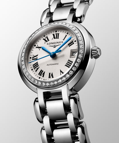 Longines Primaluna 26.50 mm Opaline Ivory Stainless steel L81110716 L8.111.0.71.6 front and side view