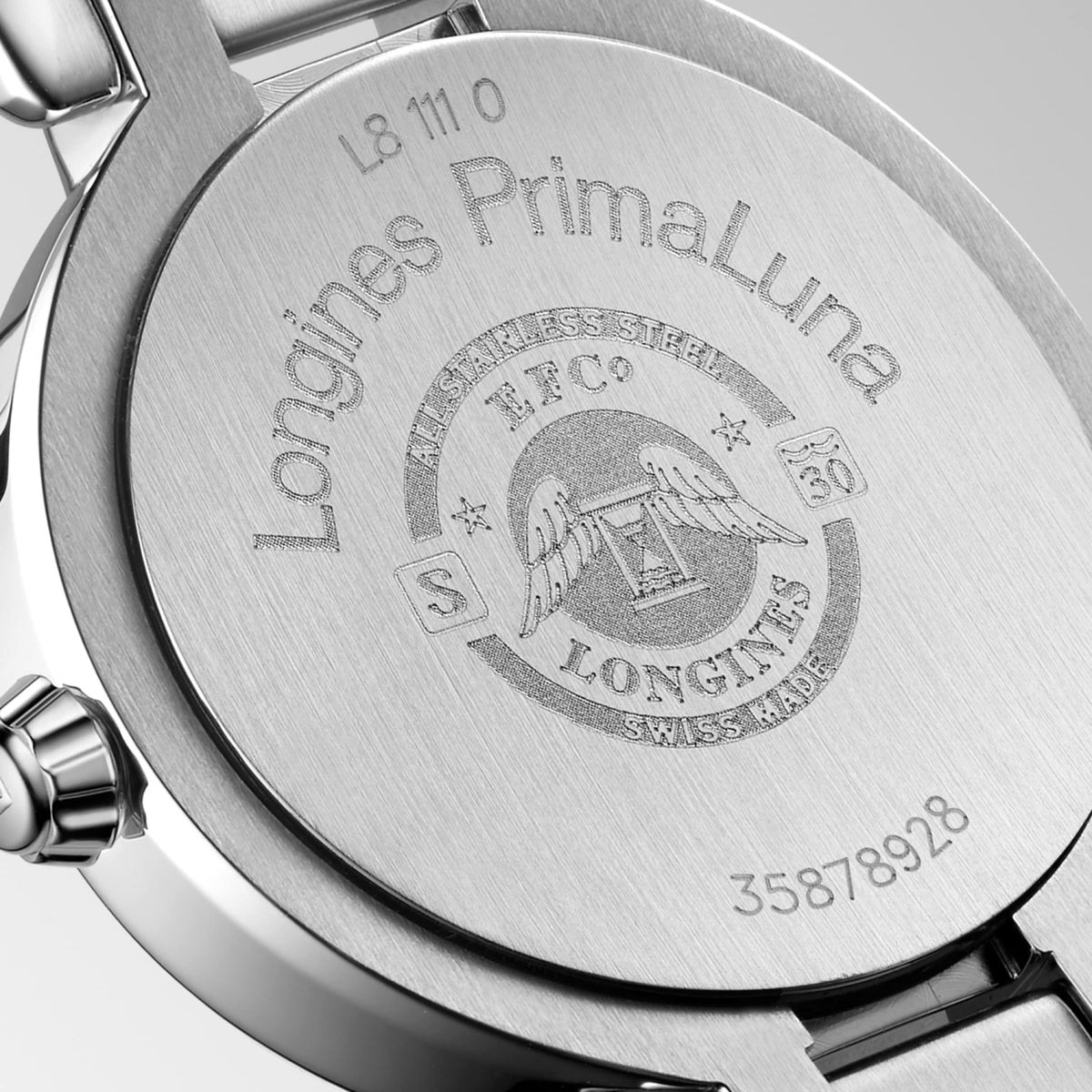 Longines Primaluna 26.50 mm Opaline Ivory Stainless steel L81110716 L8.111.0.71.6 back view
