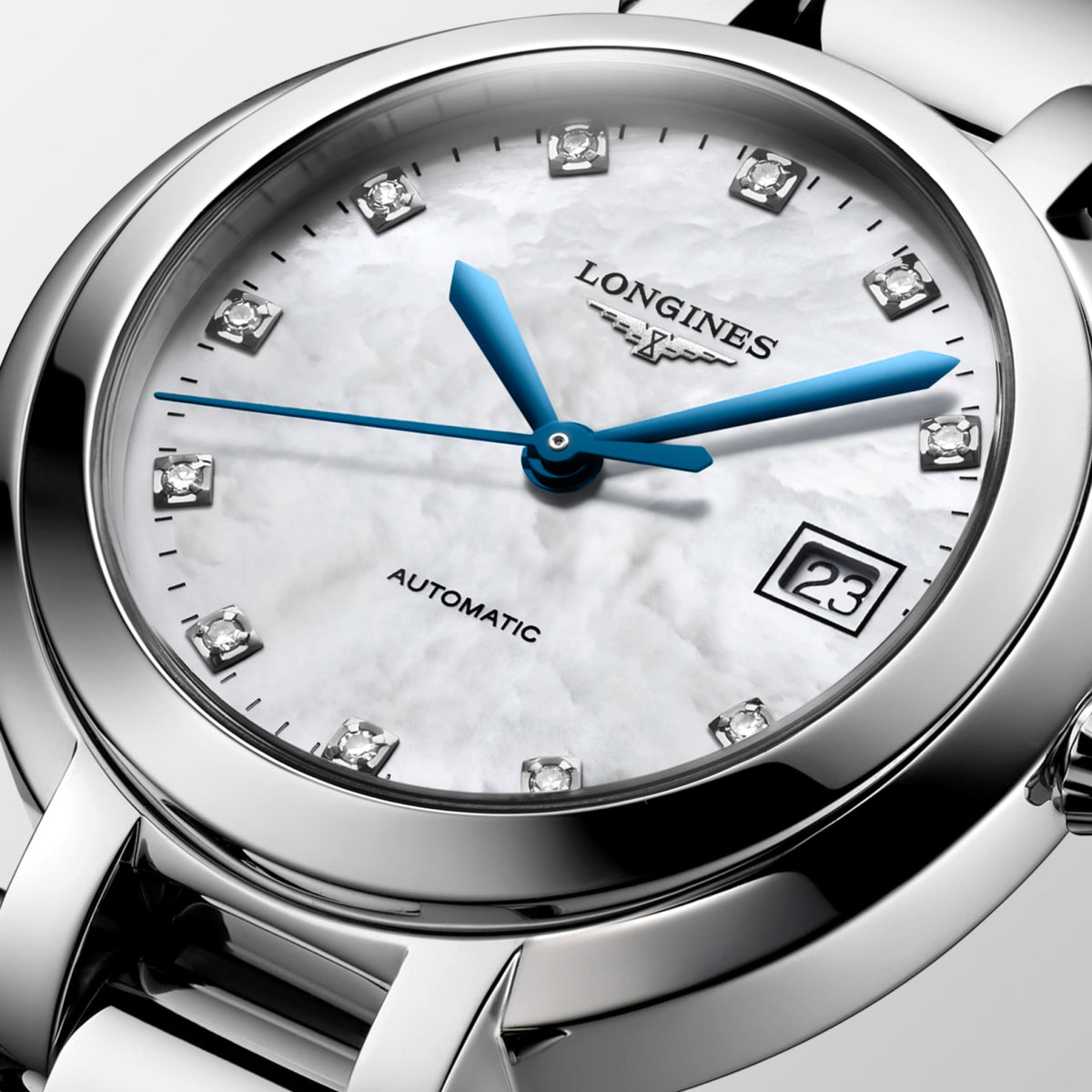 Longines Primaluna 30.00 mm White mother-of-pearl Stainless steel L81134876 L8.113.4.87.6 detailed view