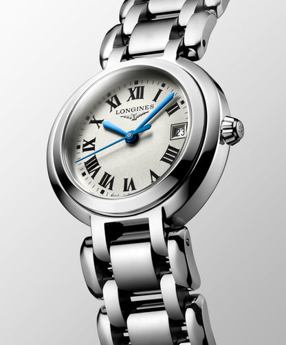 Longines Primaluna 26.50 mm Opaline Ivory Stainless steel L81204716 L8.120.4.71.6 front and side view