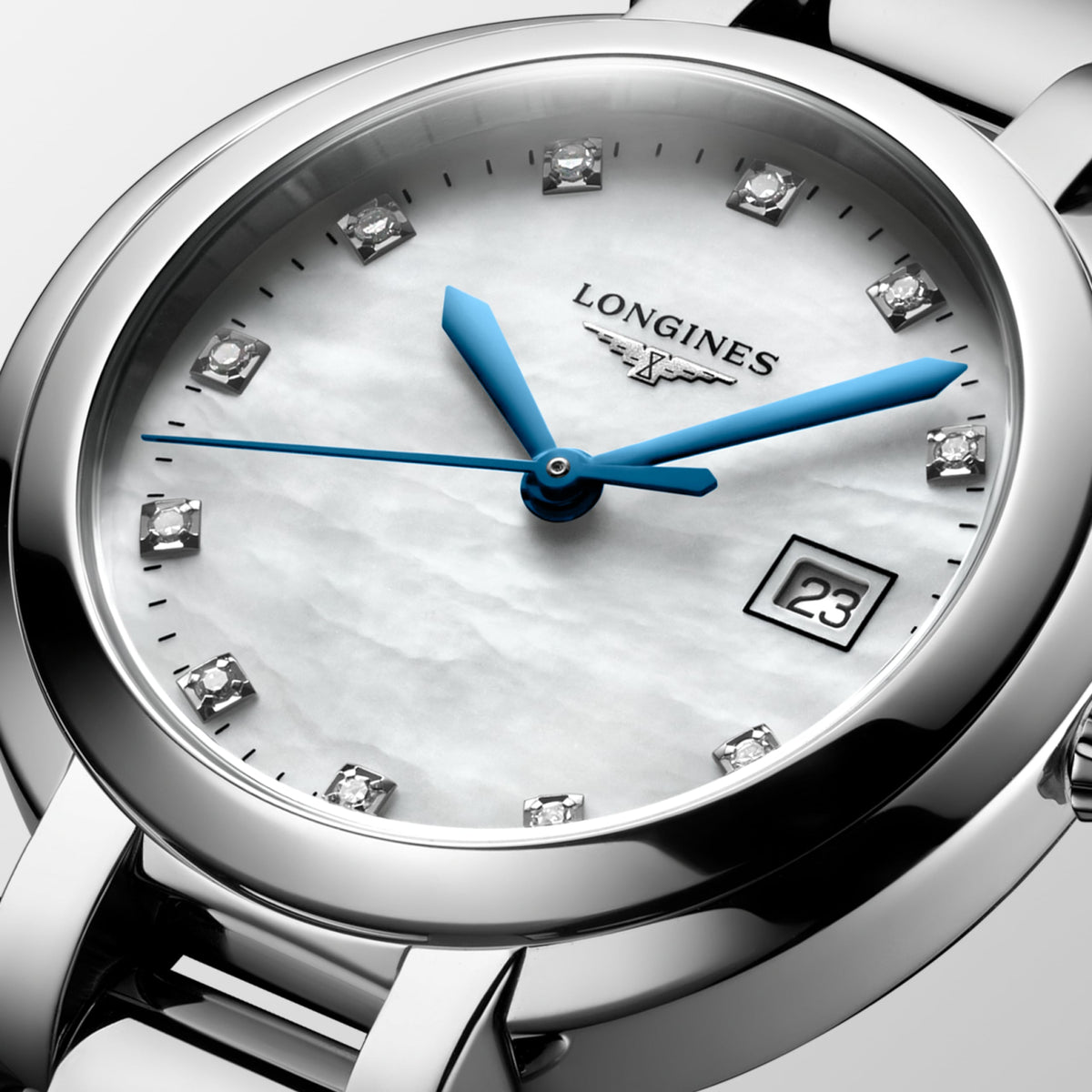 Longines Primaluna 30.00 mm White mother-of-pearl Stainless steel L81224876 L8.122.4.87.6 detailed view