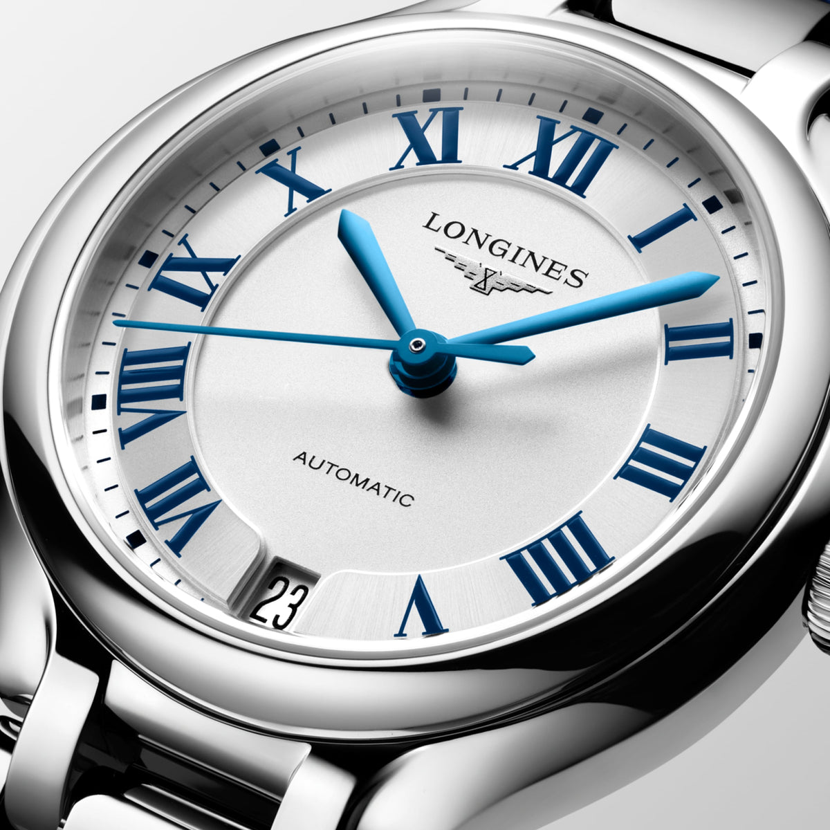 Longines Primaluna 34.00 mm Sunray silver Stainless steel L81244712 L8.124.4.71.2 detailed view
