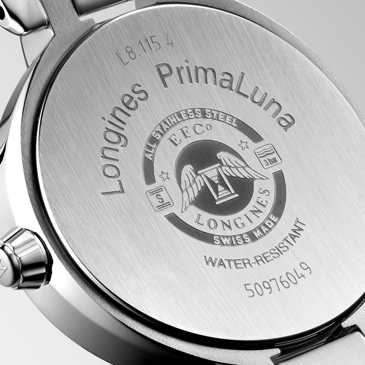 Longines Primaluna Moonphase 30.50 mm Green Stainless steel L81154616 L8.115.4.61.6 back view