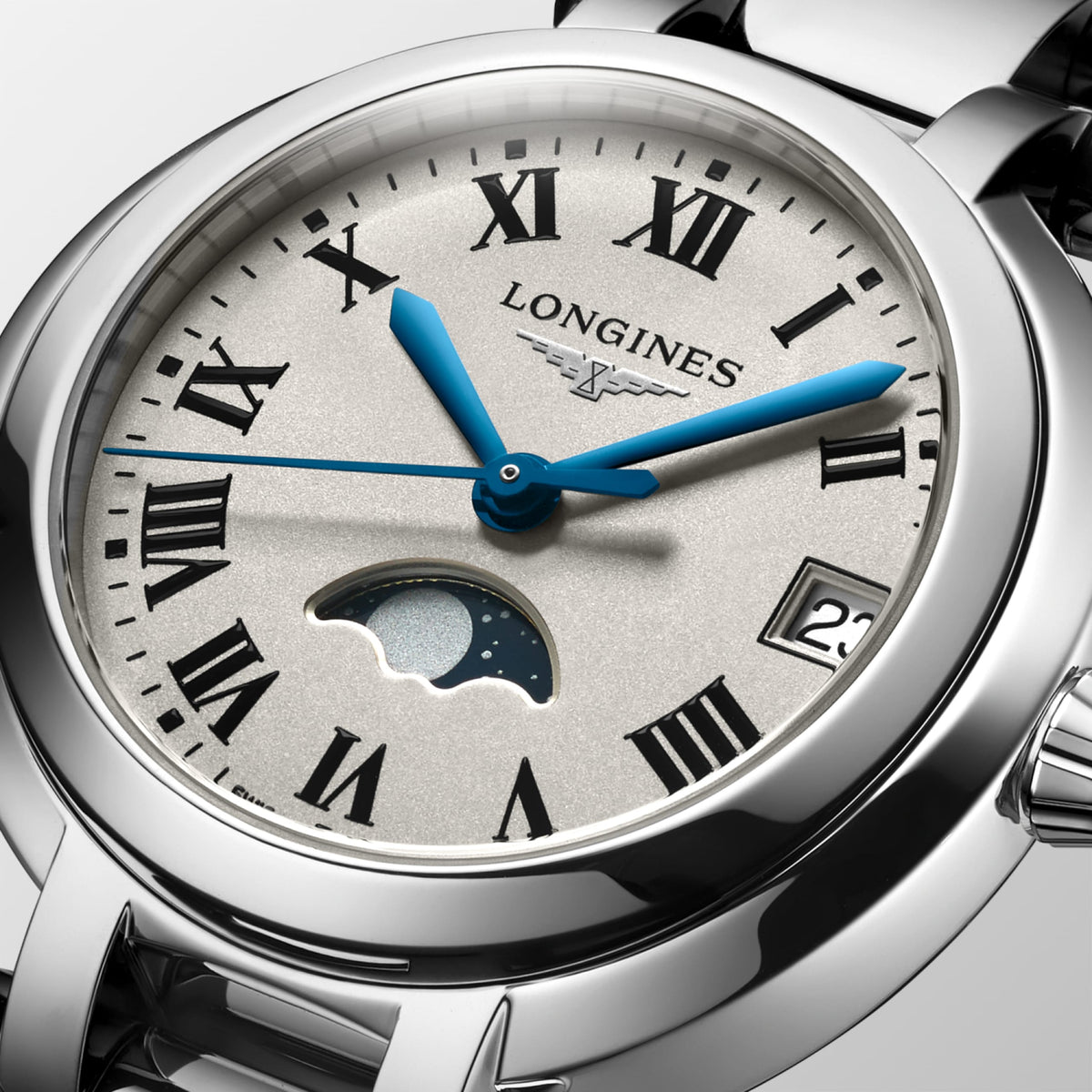 Longines Primaluna Moonphase 30.50 mm Opaline Ivory Stainless steel L81154716 L8.115.4.71.6 detailed view