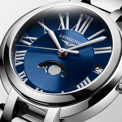Longines Primaluna Moonphase 30.50 mm Blue Stainless steel L81154916 L8.115.4.91.6 detailed view