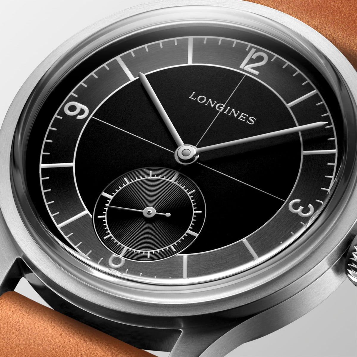 Longines Sector Dial 38.50 mm Black Stainless steel L28284532 L2.828.4.53.2 detailed view