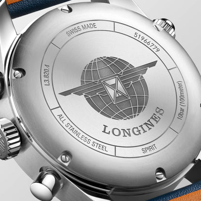 Longines Spirit Chronograph 42.00 mm Sunray blue Stainless steel L38204930 L3.820.4.93.0 back view