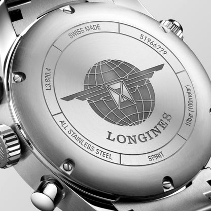 Longines Spirit Chronograph 42.00 mm Sunray blue Stainless steel L38204936 L3.820.4.93.6 back view