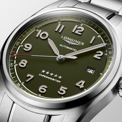 Longines Spirit 40.00 mm Green matt Stainless steel L38104036 L3.810.4.03.6 detailed view