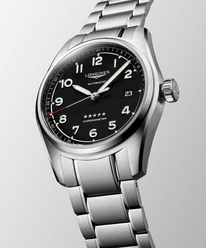 Longines Spirit 40.00 mm Black matt Stainless steel L38104536 L3.810.4.53.6 side and back view