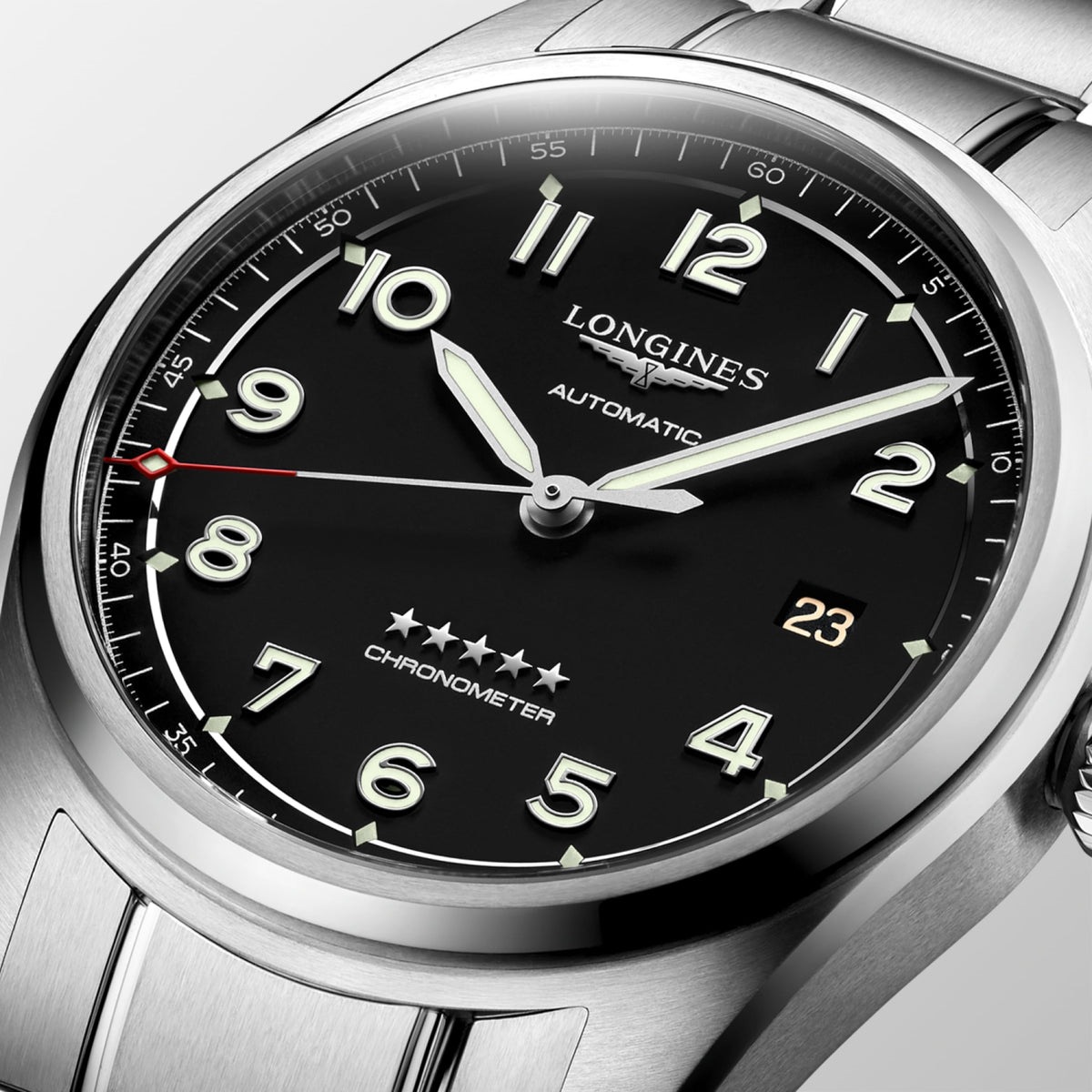 Longines Spirit 40.00 mm Black matt Stainless steel L38104536 L3.810.4.53.6 detailed view