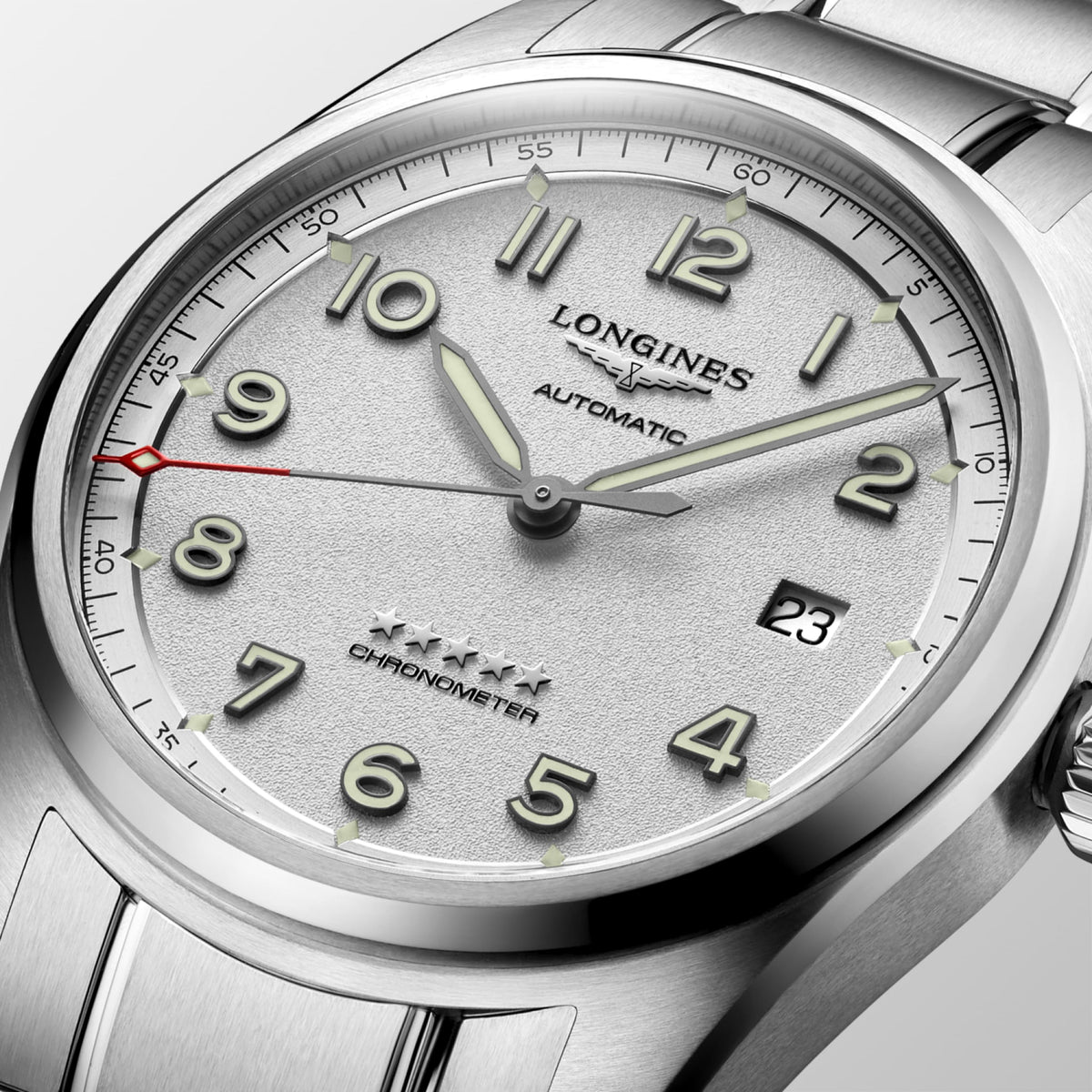 Longines Spirit 40.00 mm Opaline Ivory Stainless steel L38104736 L3.810.4.73.6 detailed view