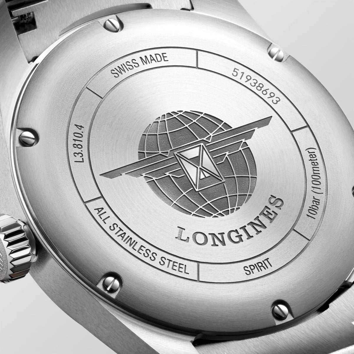 Longines Spirit 40.00 mm Opaline Ivory Stainless steel L38104736 L3.810.4.73.6 back view