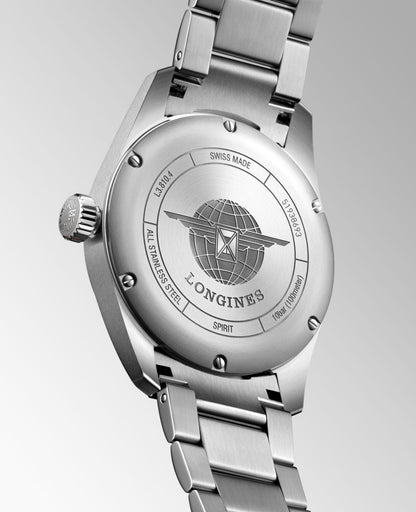 Longines Spirit 40.00 mm Sunray blue Stainless steel L38104936 L3.810.4.93.6 side and back view