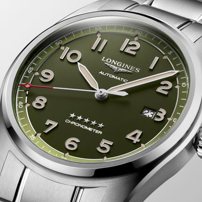 Longines Spirit 42.00 mm Green matt Stainless steel L38114036 L3.811.4.03.6 detailed view