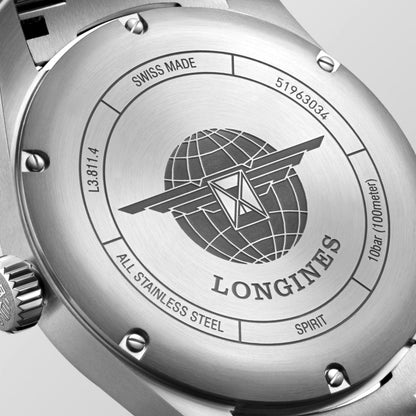 Longines Spirit 42.00 mm Black matt Stainless steel L38114536 L3.811.4.53.6 back view