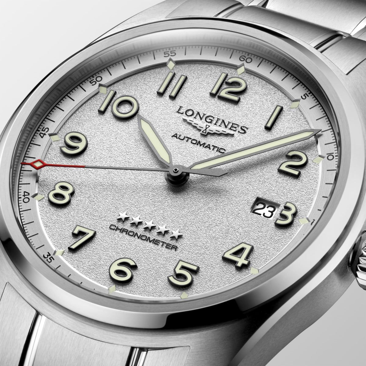 Longines Spirit 42.00 mm Opaline Ivory Stainless steel L38114736 L3.811.4.73.6 detailed view