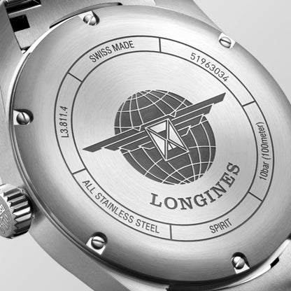 Longines Spirit 42.00 mm Opaline Ivory Stainless steel L38114736 L3.811.4.73.6 back view