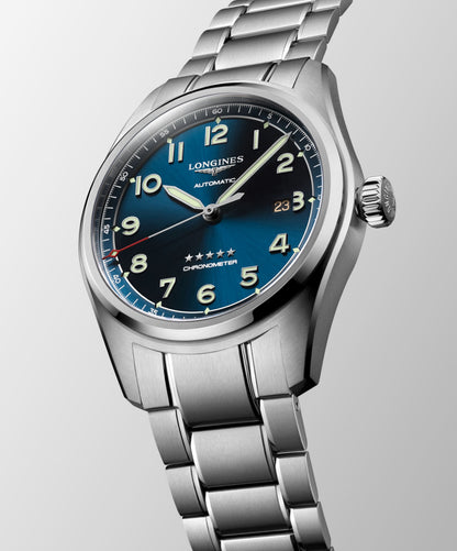 Longines Spirit 42.00 mm Sunray blue Stainless steel L38114936 L3.811.4.93.6 side and back view