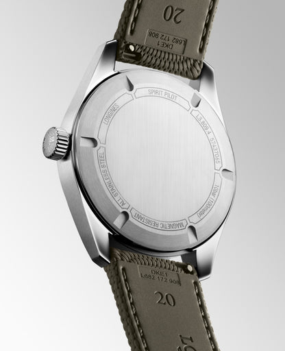 Longines Spirit Pilot 39.00 mm Black matt Stainless steel L38094539 L3.809.4.53.9 side and back view
