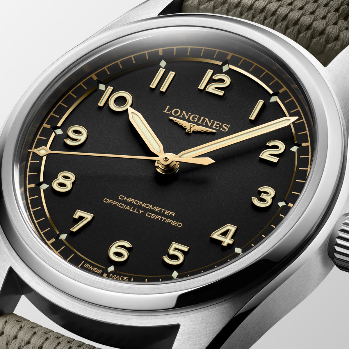 Longines Spirit Pilot 39.00 mm Black matt Stainless steel L38094539 L3.809.4.53.9 detailed view