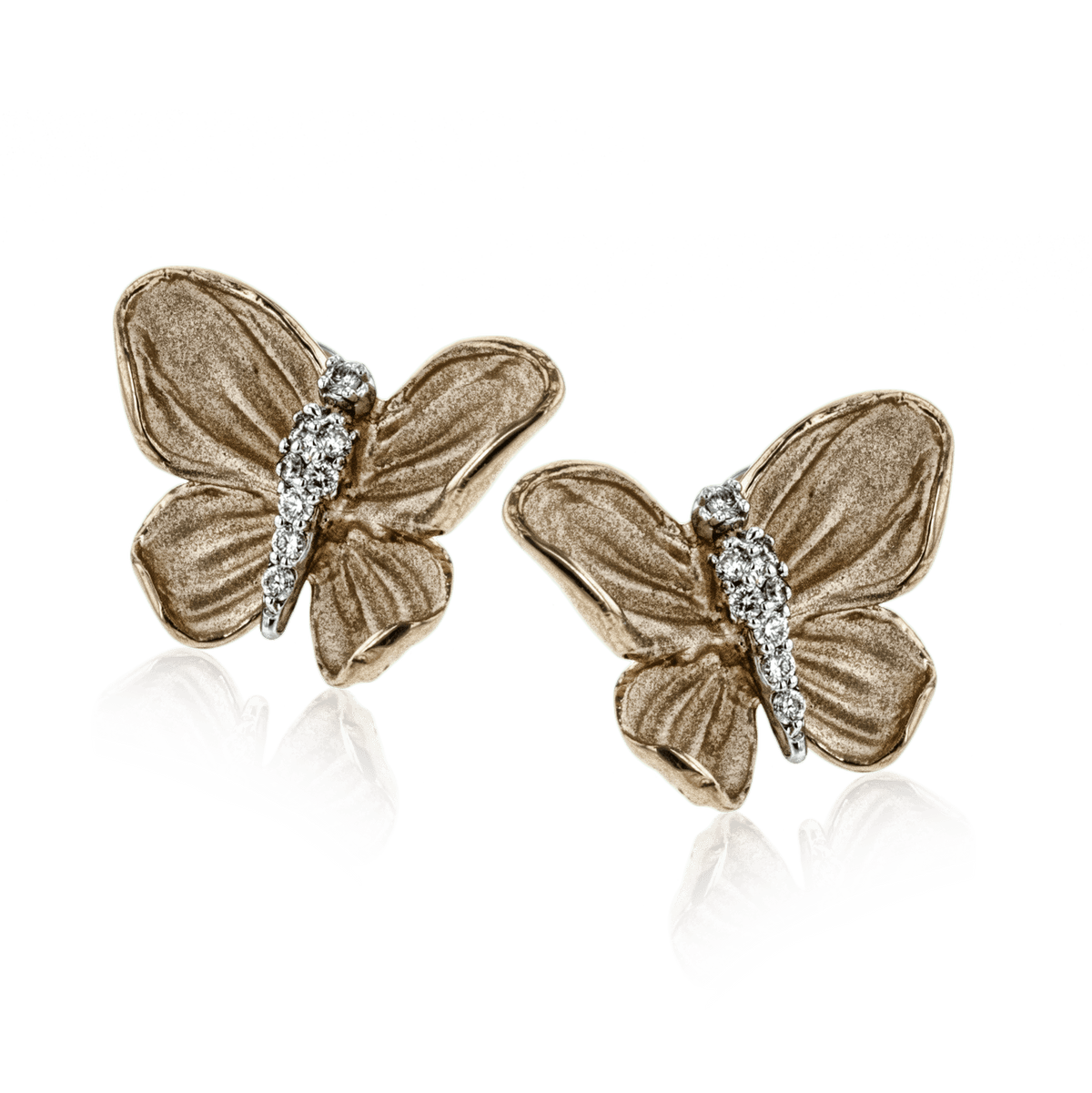 Monarch Butterfly Earrings in 18k Gold with Diamonds - Simon G. Jewelry