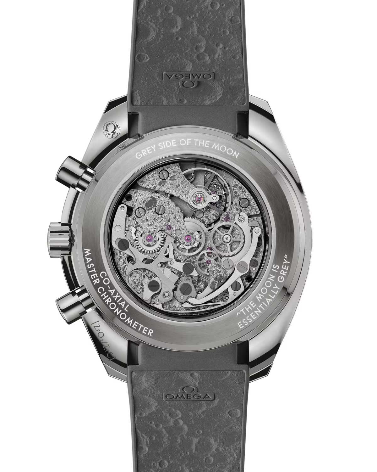 Speedmaster Grey Side of the Moon 44.25 mm, Grey Ceramic on Rubber Strap