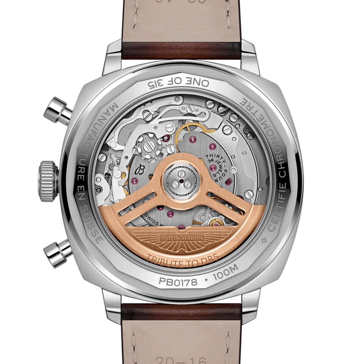 Top Time B01 Chronograph 41 Tribute to Aston Martin DB5 Stainless steel & platinum 41 mm PB0178121B1X1 third view