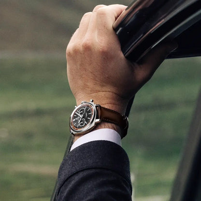 Top Time B01 Chronograph 41 Tribute to Aston Martin DB5 Stainless steel & platinum 41 mm PB0178121B1X1 fourth view