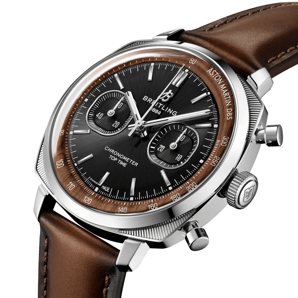 Top Time B01 Chronograph 41 Tribute to Aston Martin DB5 Stainless steel & platinum 41 mm PB0178121B1X1 6th view