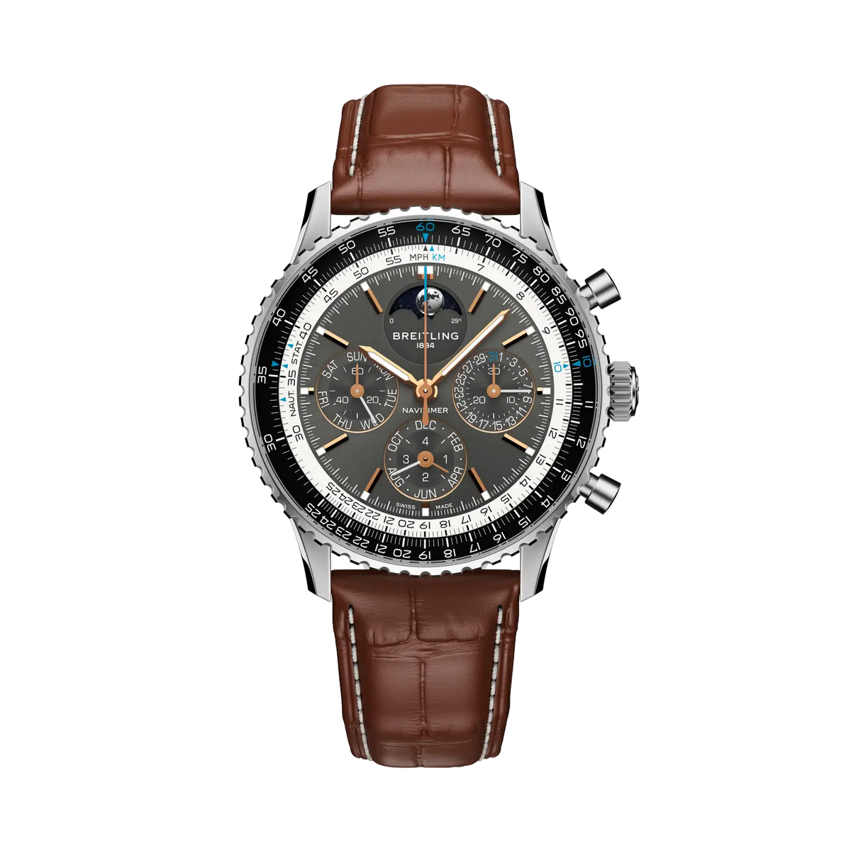 Navitimer B19 Chronograph 43 Perpetual Calendar Stainless steel & platinum 43 mm PB1921251B1P1 main view