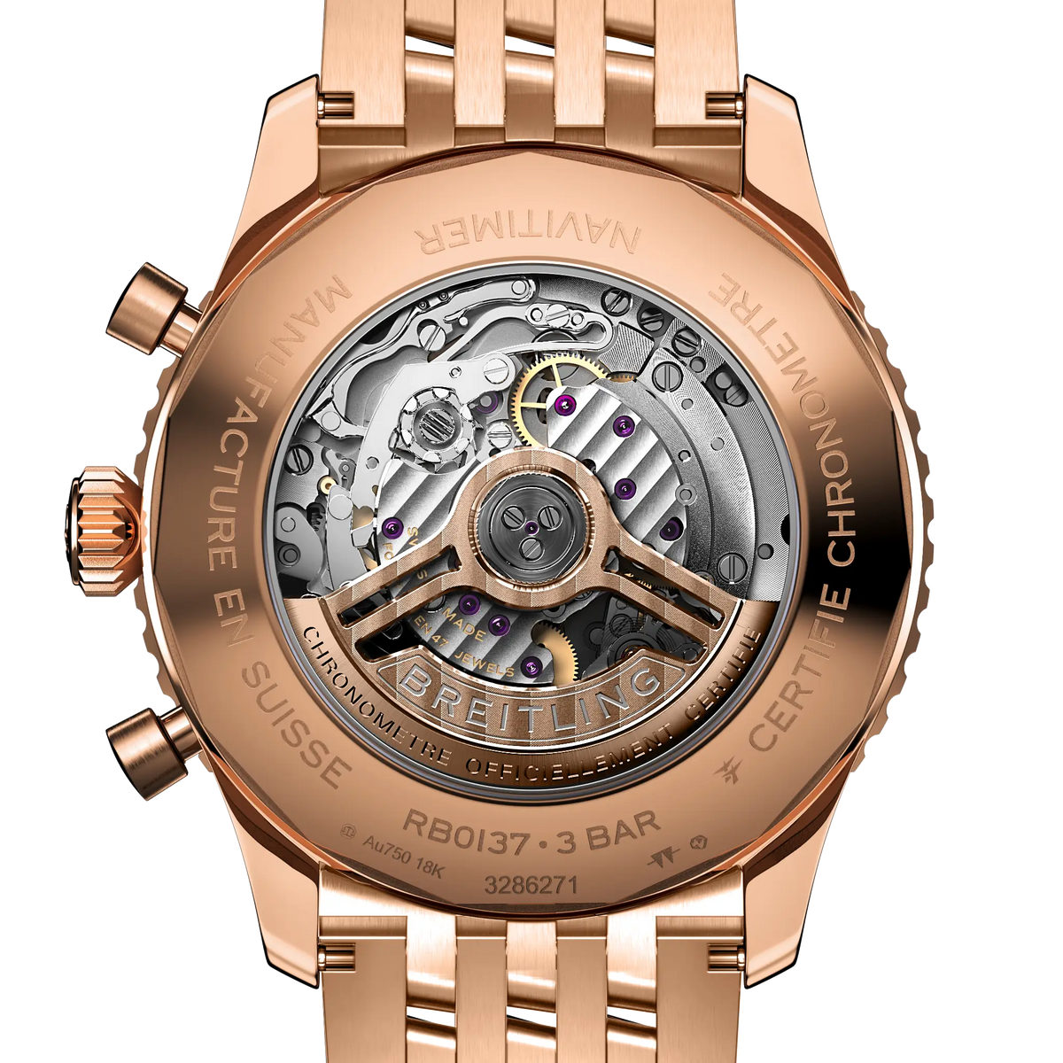 Navitimer B01 Chronograph 46 18k red gold 46 mm RB0137241G1R1 fourth view