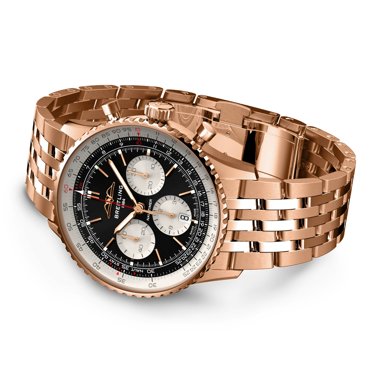 Navitimer B01 Chronograph 43 18k red gold 43 mm RB0138211B1R1 third view