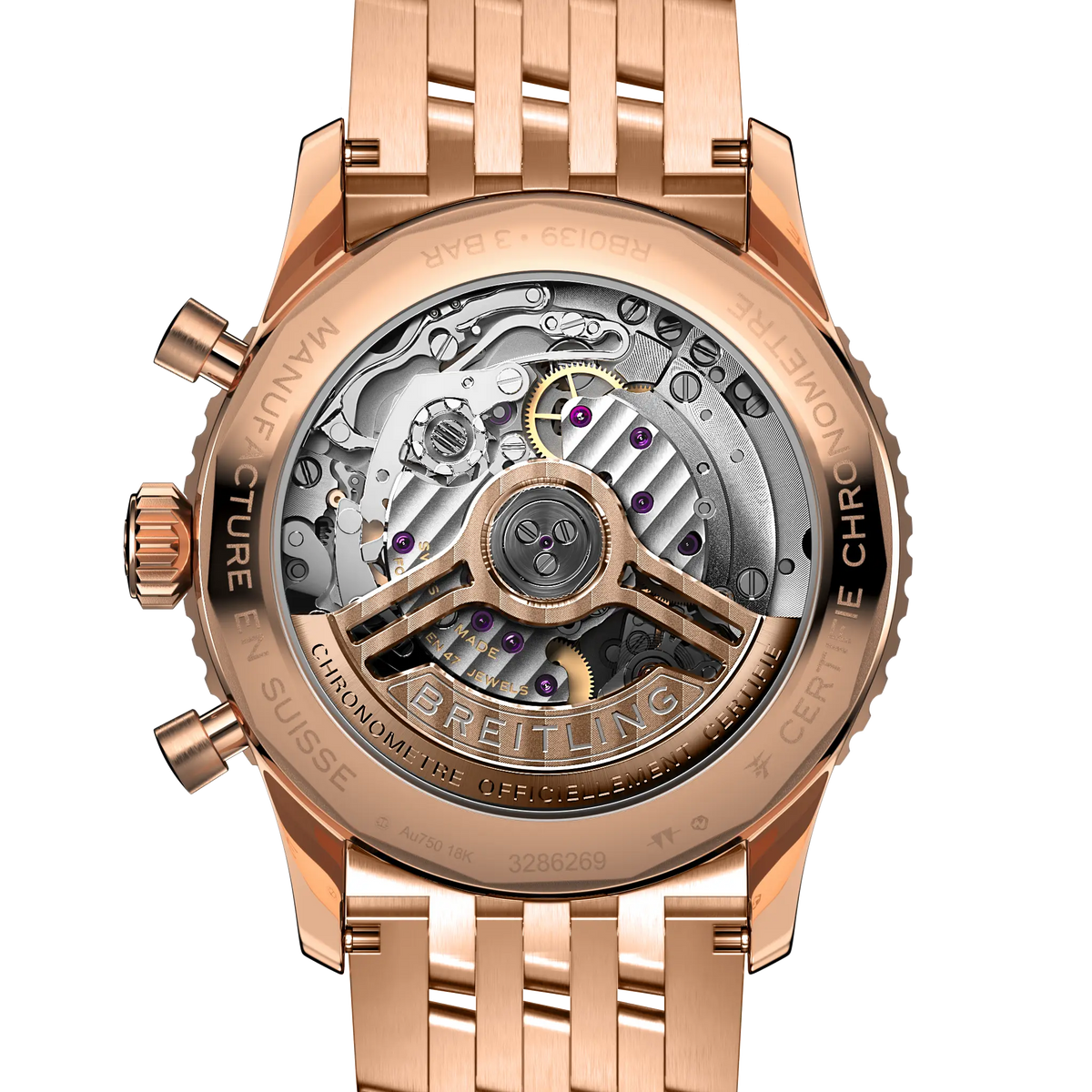 Navitimer B01 Chronograph 41 18k red gold 41 mm RB0139211G1R1 fourth view