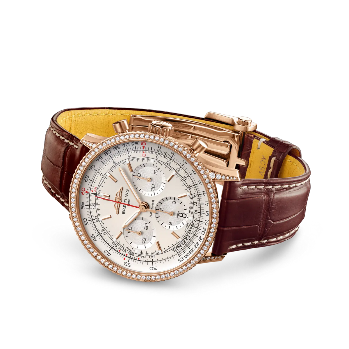 Navitimer B01 Chronograph 41 18k red gold (gem-set) 41 mm RB0139631G1P1 third view