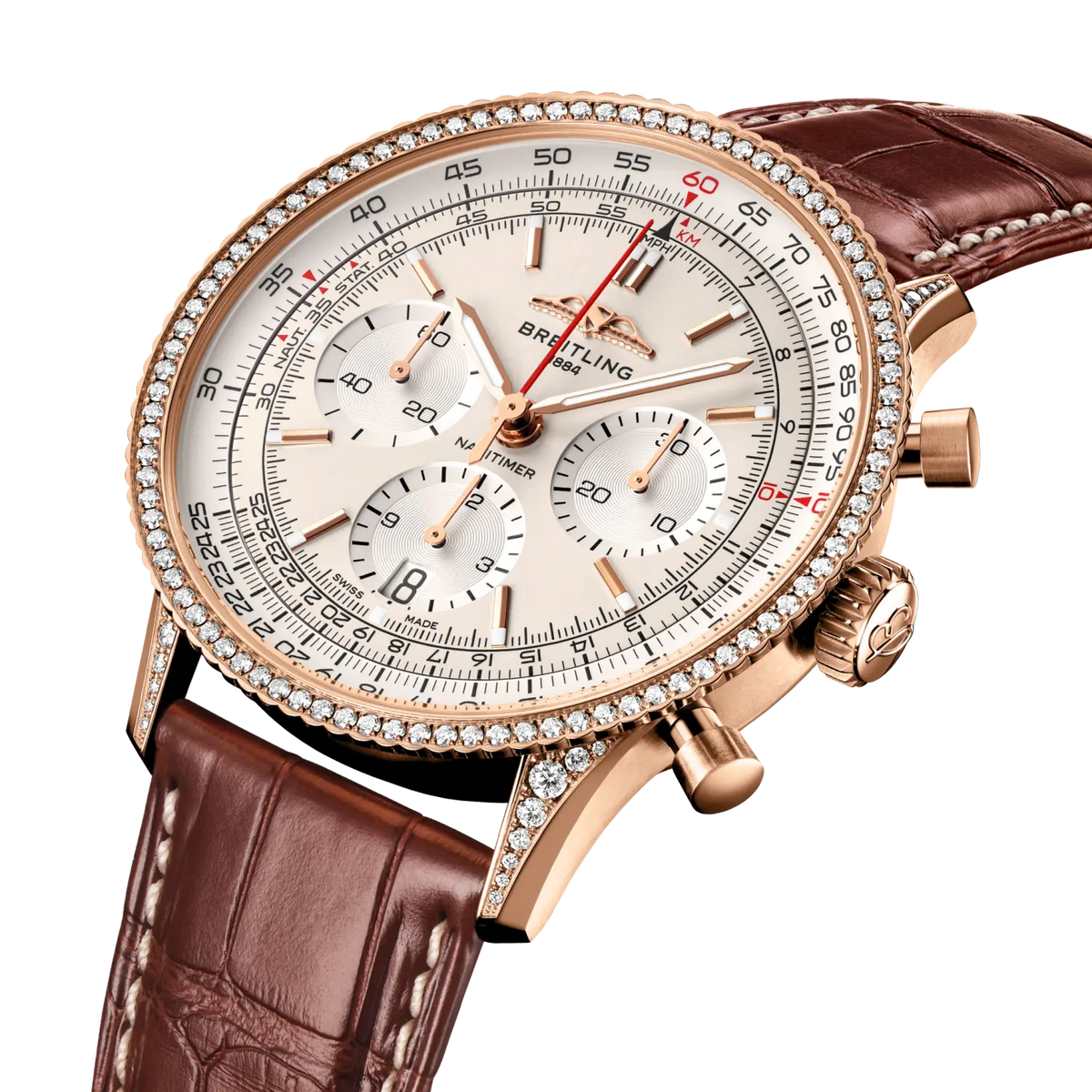 Navitimer B01 Chronograph 41 18k red gold (gem-set) 41 mm RB0139631G1P1 secondary view