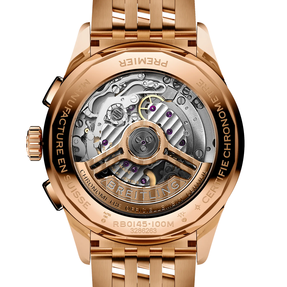 Premier B01 Chronograph 42 18k red gold 42 mm RB0145371G1R1 fourth view