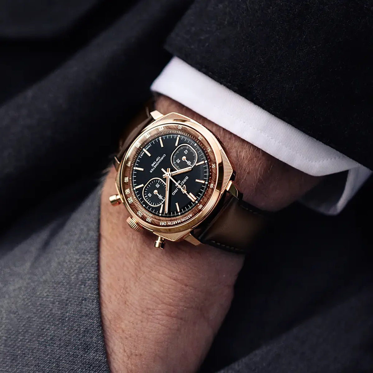 Top Time B01 Chronograph 41 Tribute to Aston Martin DB5 18k red gold 41 mm RB0178131B1X1 fourth view