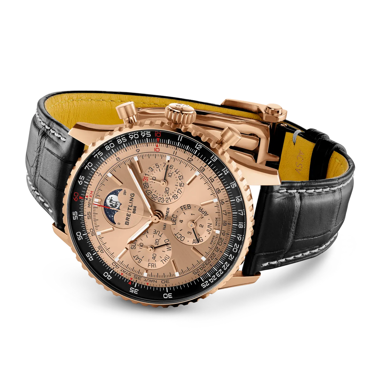 Navitimer B19 Chronograph 43 Perpetual Calendar 140th Anniversary 18k red gold 43 mm RB19101A1H1P1 third view
