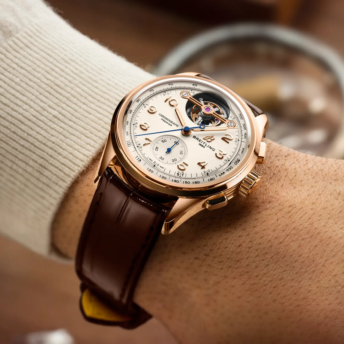 Premier B21 Chronograph Tourbillon 42 Léon Breitling 18k red gold 42 mm RB2120211G1P1 fourth view