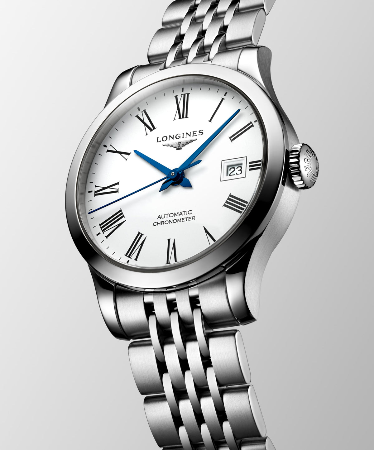 Record 30.00 mm White matt Stainless steel L23214116 L2.321.4.11.6 back view