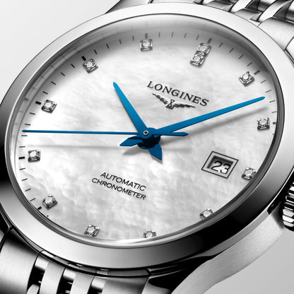 Record 30.00 mm White mother-of-pearl Stainless steel L23214876 L2.321.4.87.6 detailed view