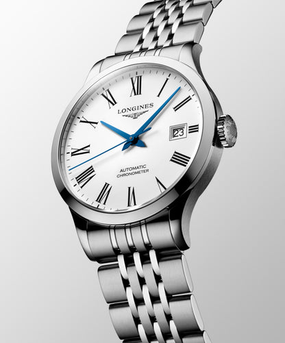Record 38.50 mm White matt Stainless steel L28204116 L2.820.4.11.6 back view